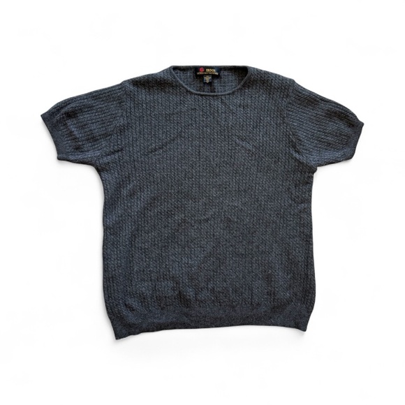 Erdos Tops - ERDOS Women’s Elegant Gray 100% Pure Cashmere Short Sleeve Top, Vintage Sizing
